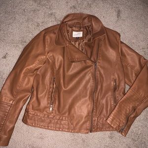 Universal Thread brown leather moto jacket